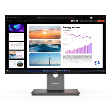 Lenovo ThinkVision P24Q-40 computersk&aelig;rm 60,5 cm (23.8") 2560 x 1440 pixel Quad HD LCD Sort