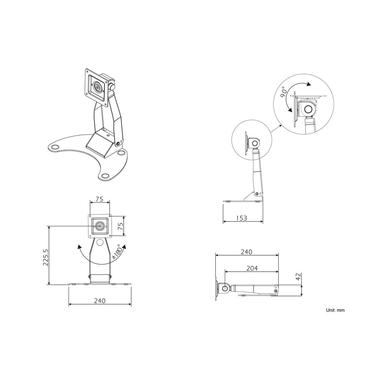 Multibrackets M monteringskomponent - för surfplatta - svart