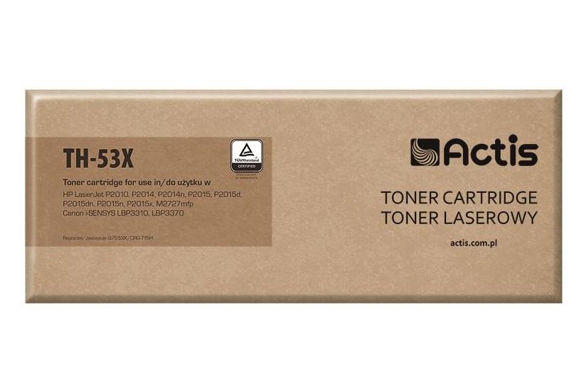 Actis Tonerpatron TH-53X (erstatning HP 53X Q7553X, Canon CRG-715H; Standard; 7000 sider; sort)