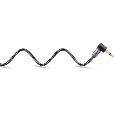Audio Connection Cable AUX, 3.5 mm Stereo, 90°, 3 m, Sharkskin Grey