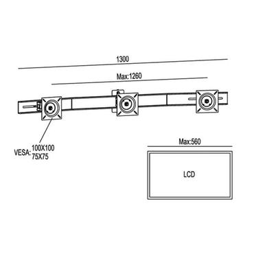 Multibrackets M Public Display Stand Triple Screen Mount monteringssats - för platt panel - svart