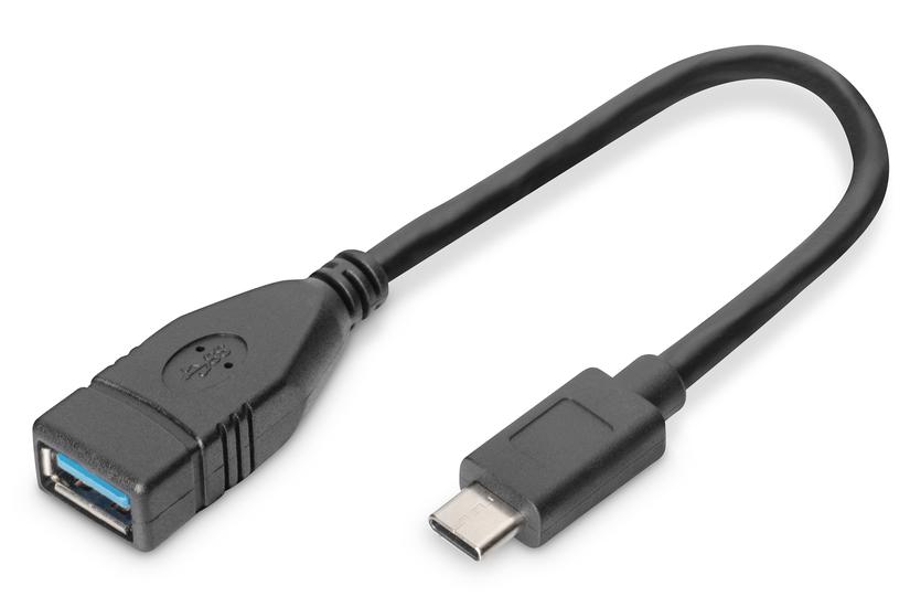 Digitus AK-300315-001-S USB-kabel USB 3.2 Gen 1 (3.1 Gen 1) 0,15 m USB C USB A Sort