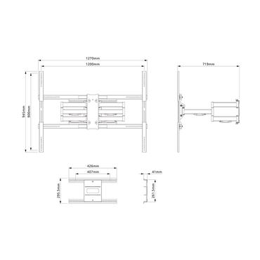 Multibrackets M Universal Flexarm Pro Super Duty Plus monteringssats - fullst&auml;ndig r&ouml;relse - f&ouml;r platt panel - svart