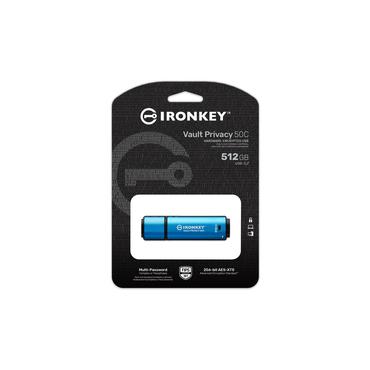 Kingston IronKey Vault Privacy 50C IKVP50C - USB flash-enhet - 512 GB - TAA-kompatibel