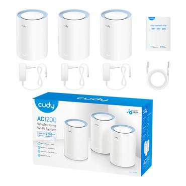 Cudy M1200 3-PACK mesh Wi-Fi-system Dual-band (2,4 GHz / 5 GHz) Wi-Fi 5 (802.11ac) Hvid 1 Intern