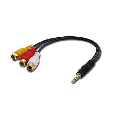 Lindy 35539 composite videokabel 0,25 m 3.5mm 3 x RCA Sort