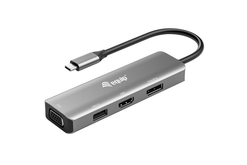 Equip 133485 USB grafisk adapter 3840 x 2160 pixel Sort, S&oslash;lv