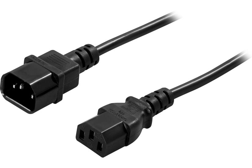 DELTACO DEL-113B - f&ouml;rl&auml;ngningskabel f&ouml;r str&ouml;m - IEC 60320 C14 till power IEC 60320 C13 - 5 m