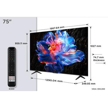 TCL 75P69K TV 190,5 cm (75") 4K Ultra HD Smart TV Wi-Fi Sort