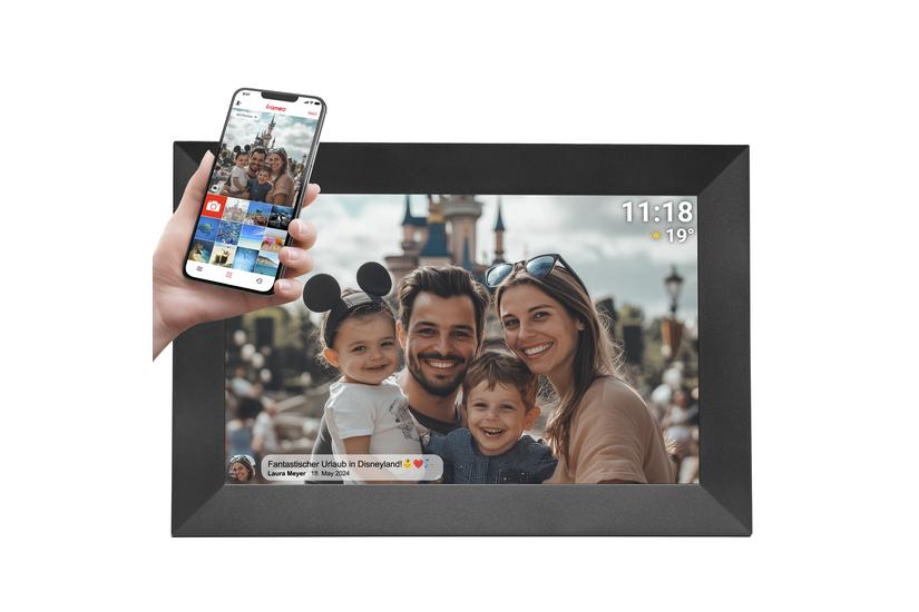 Denver PFF-1024BMK2 digital fotoramme Sort 25,6 cm (10.1") Berøringsskærm Wi-Fi