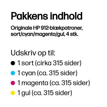 HP 912 - 4-pack - svart, gul, cyan, magenta - original - bl&auml;ckpatron