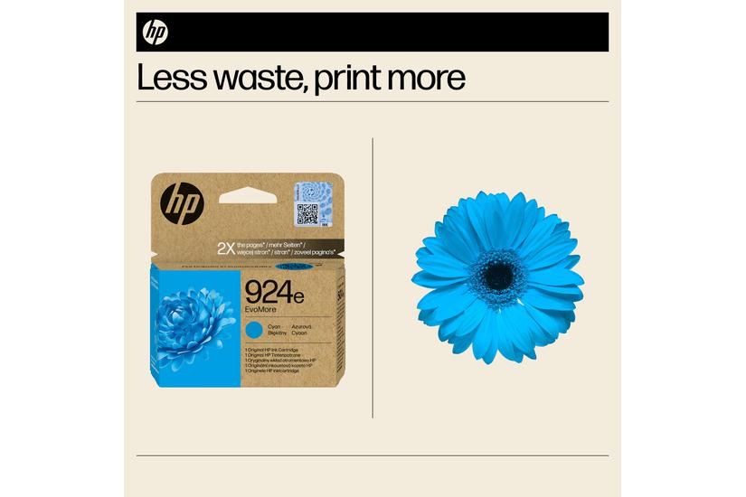 HP Original 924e EvoMore-blækpatron, cyan