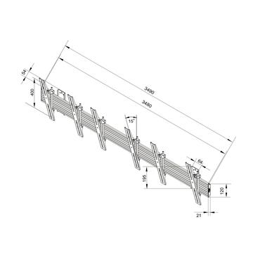 Multibrackets M Wallmount Pro MBW3U monteringssats - f&ouml;r 3 LCD-bildsk&auml;rmar - svart