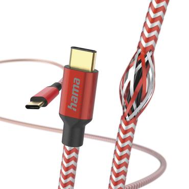Hama Reflective USB-kabel USB 2.0 1,5 m USB C Rød
