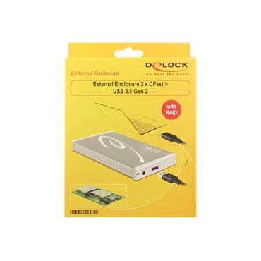 Delock External Enclosure 2 x CFast > USB 3.1 Gen 2