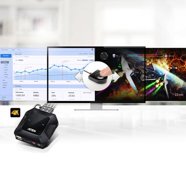 ATEN CS22H - omkopplare f&ouml;r tangentbord/video/mus/ljud/USB - 2 portar