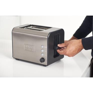 BLACK+DECKER Br&Atilde;&cedil;drister 2-Slice Brushed