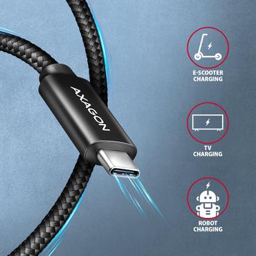 AXAGON BUCM4X-CM10AB NewGEN+ kabel USB-C &amp lt -&amp gt  USB-C, 1m, USB4 Gen 3&times;2, PD 240W 5A, 8K HD, ALU, oplet