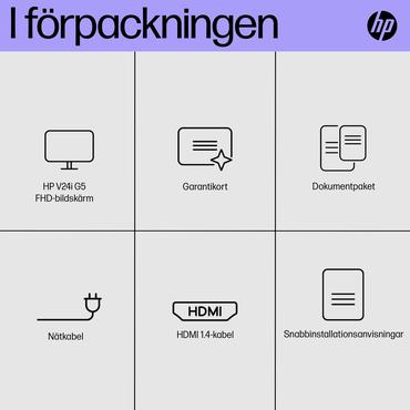 HP V24i G5 skærm - Kantbelyst LED - 24" - AMD FreeSync - IPS - 5ms