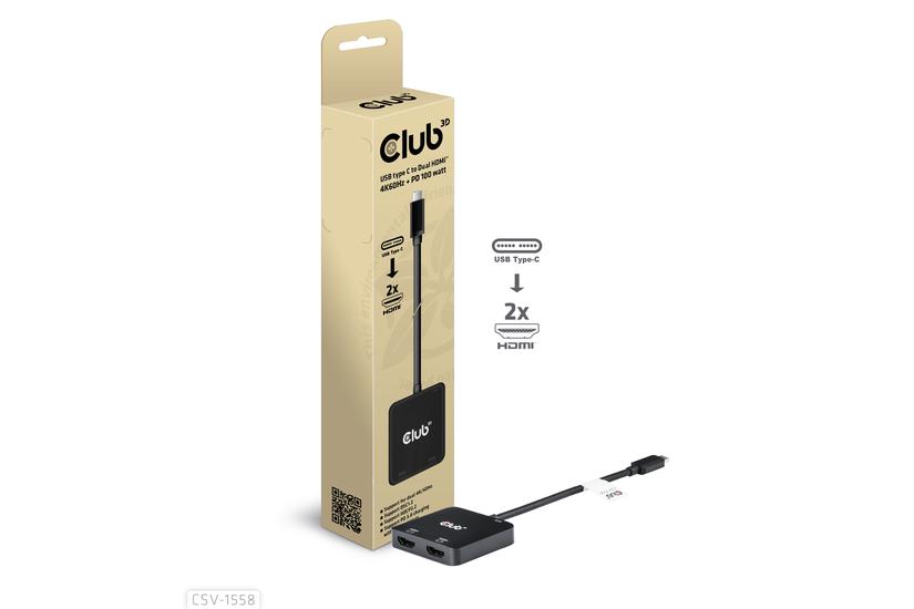 Club 3D videokort - USB-C / HDMI - 15 cm