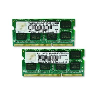 G.Skill SQ Series - 8GB:2x4GB - DDR3 RAM - 1600MHz - SO DIMM 204-pin - Icke ECC - CL9