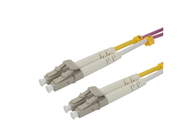 Deltaco OM4 Fiber cable, LC - LC, duplex, multimode, 1,5m