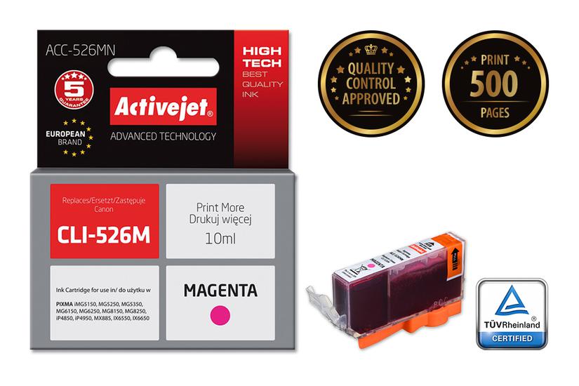 Activejet ACC-526MN bl&aelig;k (Canon CLI-526M erstatning; Supreme; 10 ml; r&oslash;d),