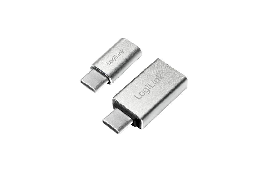 LogiLink AU0040 kabel kønsskifter USB 3.1 C USB 3.0 A, Micro USB 2.0 Aluminium