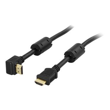 DELTACO HDMI til HDMI kabel vinklet 5 m Sort