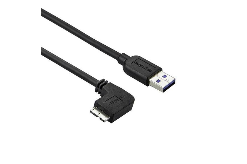 StarTech.com 1m 3 ft Slim Micro USB 3.0 Cable M/M - Left-Angle Micro-USB - USB 3.0 A to Micro B - Angled Micro USB - USB 3.1 Gen 1 (5Gbps) (USB3AU1MLS) - USB-kabel - Micro-USB Type B til USB Type A - 1 m