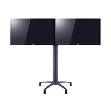 Multibrackets M Public Display Stand Dual Screen Mount monteringssats - f&ouml;r 2 LCD-bildsk&auml;rmar - svart