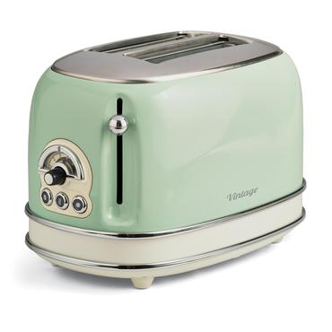Vintage Toaster 155 (hellgr&uuml;n, 810 Watt, f&uuml;r 2 Scheiben Toast)