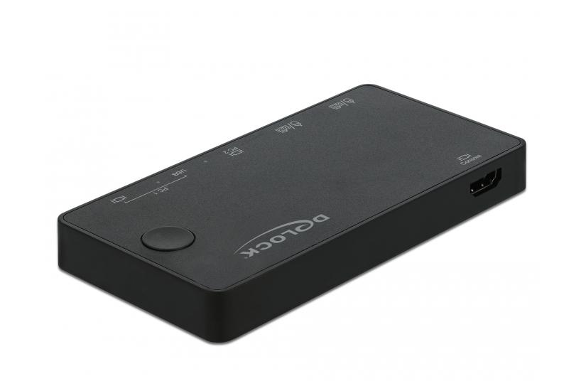 Delock HDMI / USB-C KVM Switch 4K 60 Hz with USB 2.0 - omkopplare för tangentbord/video/mus/USB
