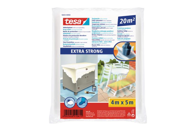 tesa Abdeckplane Drop Cloth Extra Strong 4m x 5m transparent