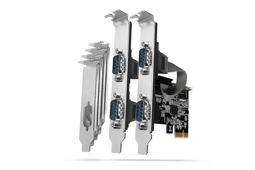 Axagon PCEA-PSN PCIe-Adapter mit 4x Seriell-Ports - ASIX AX99100 Chipsatz interface-kort/adapter Intern RS-232