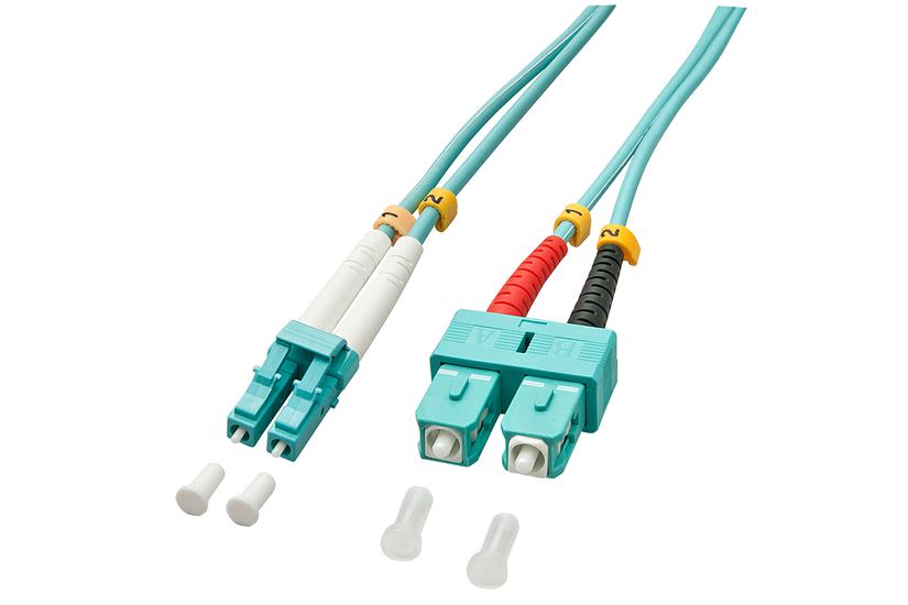 Lindy 10m OM3 LC - SC Duplex InfiniBand og fiberoptisk kabel Turkis