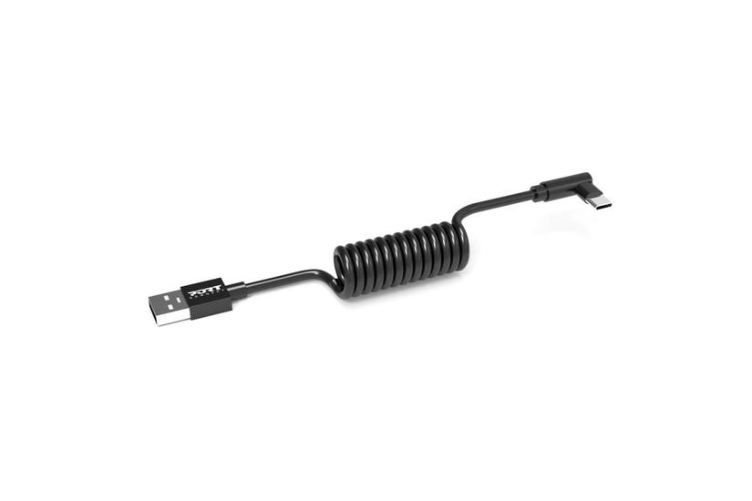 Port Designs USB-C 90&deg; to USB-A Spring Cable (10-pack)