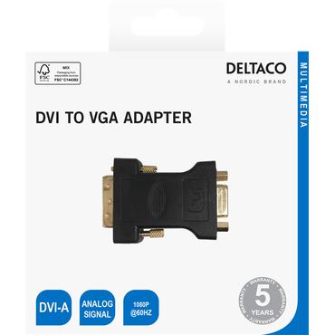 DELTACO - videokort - DVI-A till 15 pin VGA
