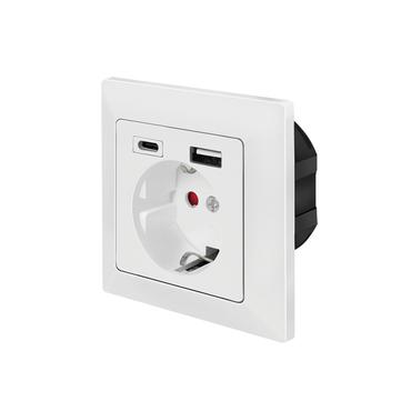 LogiLink PA0262 stikkontakt CEE 7/3 + USB Hvid