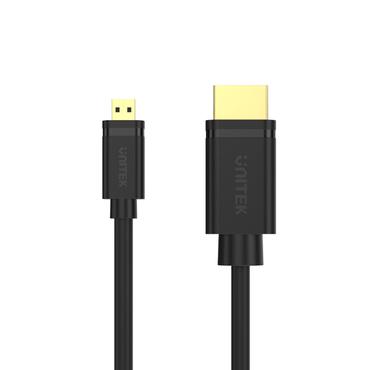 UNITEK Y-C182 HDMI-kabel 2 m HDMI Type D (Micro) HDMI Type A (Standard) Sort