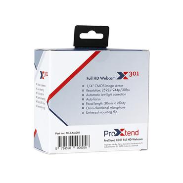 ProXtend X301 - Webbkamera - färg - 5 MP - 2592 x 1944 - 1080p, 2K - fast lins - ljud - USB - MJPEG, YUV2
