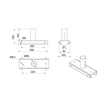 Multibrackets M Ceiling Extension kit Pro monteringssats - för LCD-display - svart