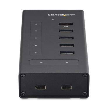 StarTech.com 7 Port USB C Hub, USB Type-C to 2x USB-C/5x USB-A, Moutable Metal Hub, USB 3.0, SuperSpeed 5Gbps USB 3.1/USB 3.2 Gen 1, Self Powered, BC 1.2 Fast Charge, 5 x USB-A, 2 x USB-C - Windows/macOS/Linux (HB30C5A2CST) - hub - 7 porte