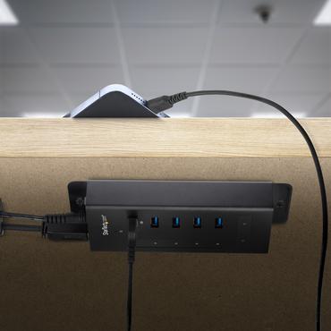 StarTech.com 7 Port USB C Hub, USB Type-C to 2x USB-C/5x USB-A, Moutable Metal Hub, USB 3.0, SuperSpeed 5Gbps USB 3.1/USB 3.2 Gen 1, Self Powered, BC 1.2 Fast Charge, 5 x USB-A, 2 x USB-C - Windows/macOS/Linux (HB30C5A2CST) - hub - 7 porte