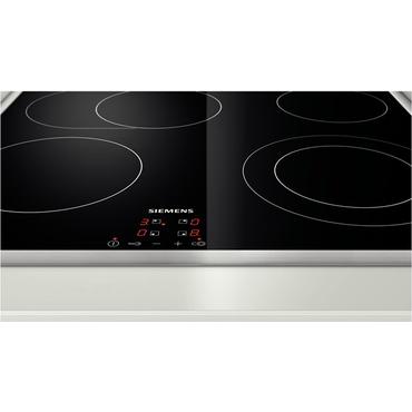 Siemens iQ300 ET645HN17E keramisk kogeplade - 60 cm - sort/rustfrit stål - keramik - med rustfrit stål-pynt