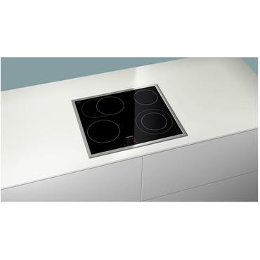 Siemens iQ300 ET645HN17E keramisk kogeplade - 60 cm - sort/rustfrit stål - keramik - med rustfrit stål-pynt