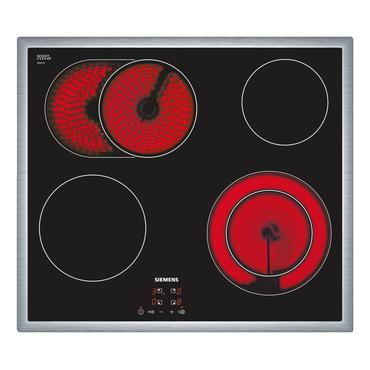 Siemens iQ300 ET645HN17E keramisk kogeplade - 60 cm - sort/rustfrit stål - keramik - med rustfrit stål-pynt
