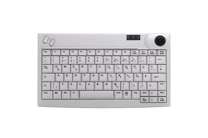Active Key AK-440-TU - tastatur - med trackball - QWERTZ - tysk - lysegrå Indgangsudstyr