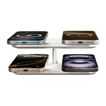 ZENS Quattro Charger Pro 4 tr&aring;dl&ouml;st laddst&auml;ll - + v&auml;xelstr&ouml;msadapter - magnetisk - 15 Watt