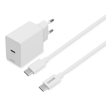 DELTACO USBC-AC146 strømforsyningsadapter - 24 pin USB-C - 20 Watt
